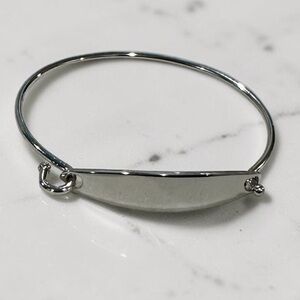 Minimalist Silver Bar Bangle Bracelet | Simple Chic Stackable Jewelry